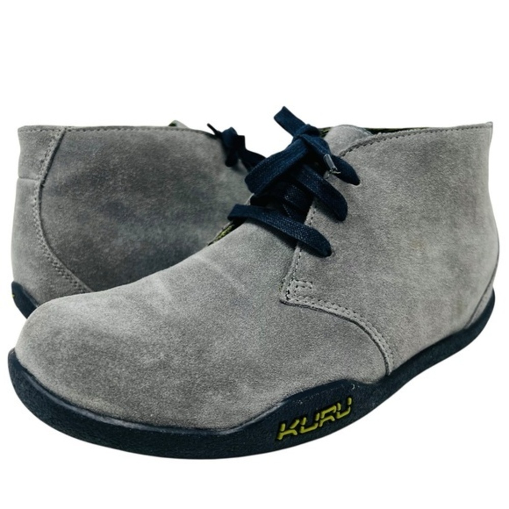 KURU Gray Suede Chukka Boots with Navy Laces